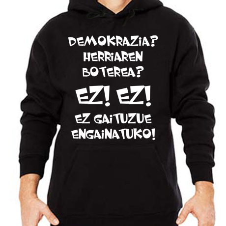 sudadera demokrazia ez ez soziedad alkoholika sa