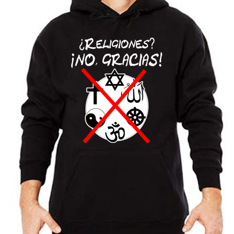 sudadera religiones no gracias canera